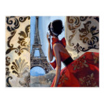 La torre Eiffel, vestido rojo, nos dejó va Postal