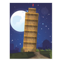 La torre inclinada de Pisa Postales