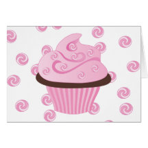 La torta rosada de Swirly con asperja Tarjetón