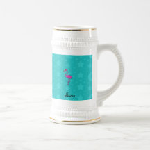 La turquesa conocida personalizada del flamenco pr tazas