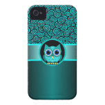 la turquesa remolina modelo con el búho Case-Mate iPhone 4 fundas