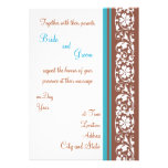 La turquesa y Brown florales invitan Invitaciones Personalizada