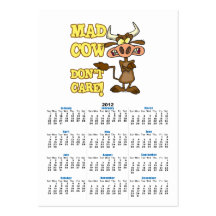 LA VACA LOCA NO CUIDA HUMOR ANIMAL DIVERTIDO PLANTILLAS DE TARJETA DE NEGOCIO