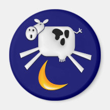 La vaca saltada sobre la luna imán de frigorifico