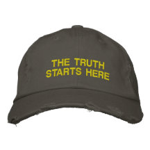 LA VERDAD COMIENZA AQUÍ GORRAS BORDADAS