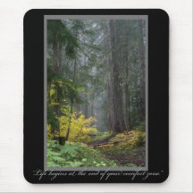 La vida comienza la trayectoria de bosque Mousepad