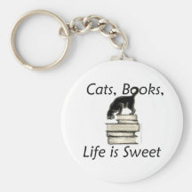 La vida de los libros de los gatos es dulce llaveros personalizados