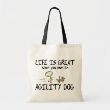 La vida es gran bolso del perro de la agilidad bolsa de mano