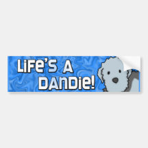 La vida es pegatina para el parachoques de Dandie Etiqueta De Parachoque
