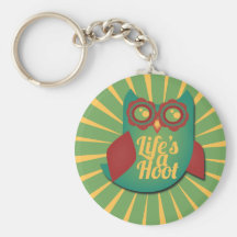 La vida es un animal lindo del búho de pitido llaveros personalizados