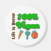 La vida es un mejor vegano del 100 por ciento iman de nevera
