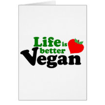 La vida es un mejor vegano tarjeta