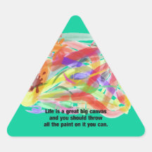 La vida es una lona calcomania de triangulo