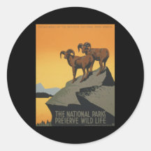 La vida salvaje del coto de los parques nacionales pegatina