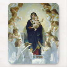 La Virgen con ángeles, Guillermo Bouguereau Tapete De Ratón