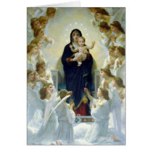 La Virgen con ángeles, Guillermo Bouguereau Tarjeton