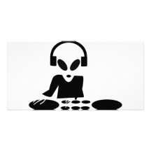 la vuelta extranjera negra presenta el icono de DJ Tarjetas Fotográficas