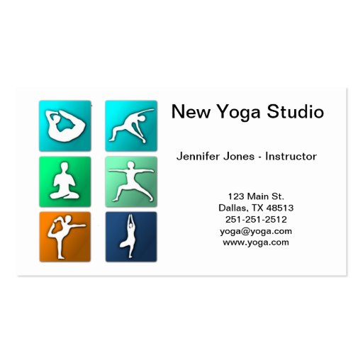 La yoga presenta la tarjeta de visita