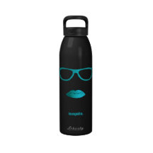 Labios azules y vidrios del trullo Geeky Botallas De Agua