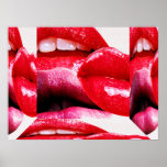 Labios candentes del lápiz labial posters