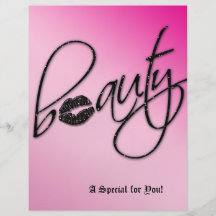 Labios de la chispa del negro del rosa del pelo de flyer a todo color