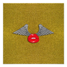 Labios del brillo con las alas impresión fotográfica