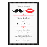 Labios e invitación del boda del bigote
