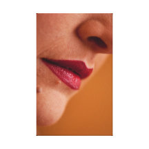 Labios rojos - mujer lienzo envuelto para galerias