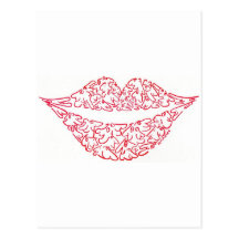 Labios rojos postales