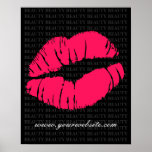 Labios rosados bonitos del balneario del poster de
