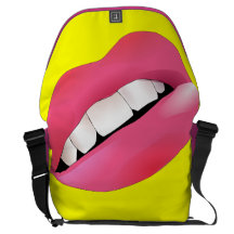 Labios rosados frescos bolsas messenger