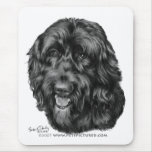 Labradoodle negro tapetes de ratón