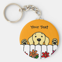 Labrador amarillo que le mira llavero personalizado