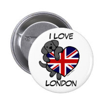 Labrador negro y dibujo animado del corazón 2 de l pin