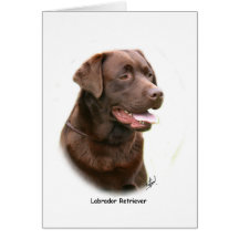 Labrador retriever del chocolate felicitacion 