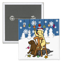 Labradors y dibujo animado de los ornamentos del n pin