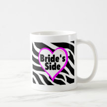 Lado de las novias (rayas de la cebra del corazón) taza de café