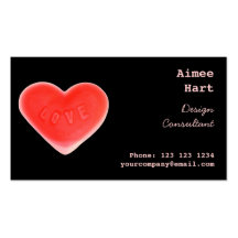 Lado negro de la tarjeta de visita del amor