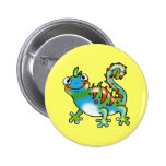 Lagarto divertido colorido pin