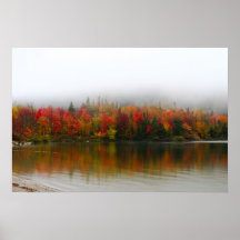 lago del eco del follaje de otoño de New Hampshire Posters