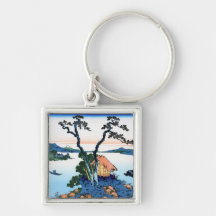 Lago Suwa en la provincia de Shinano Hokusai Llaveros
