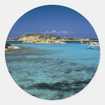Laguna, isla mediterránea de Cerdeña Pegatina