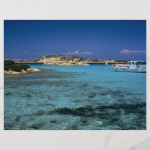 Laguna, isla mediterránea de Cerdeña Tarjeton