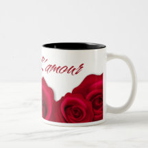 L'amour. Taza francesa del regalo del el día de Sa