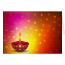 Lámpara decorativa de Diwali que brilla intensamen Tarjeta