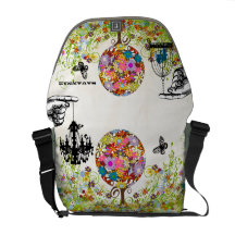 Lámpara personalizada del Birdcage de la mariposa  Bolsa Messenger