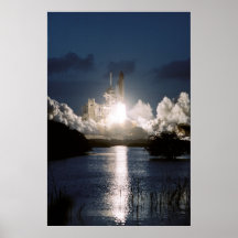 Lanzamiento del esfuerzo del transbordador espacia poster