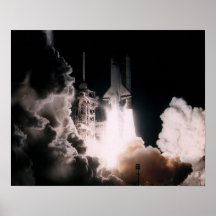 Lanzamiento del esfuerzo del transbordador espacia poster
