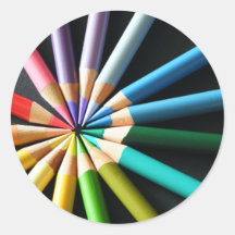 Lápices coloreados pegatinas  