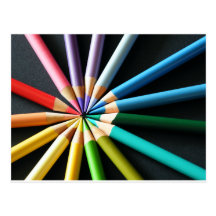 Lápices coloreados - postal